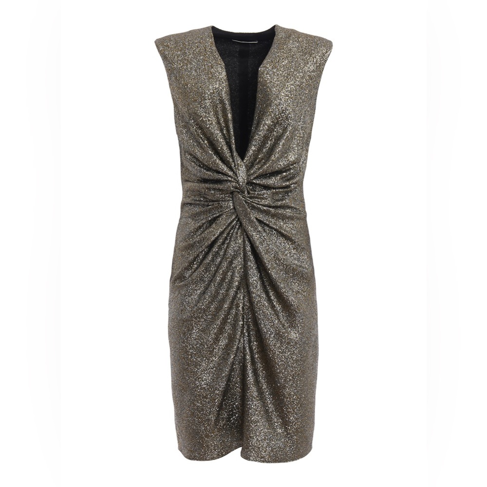 LANVIN Metallic Draped lamé dress